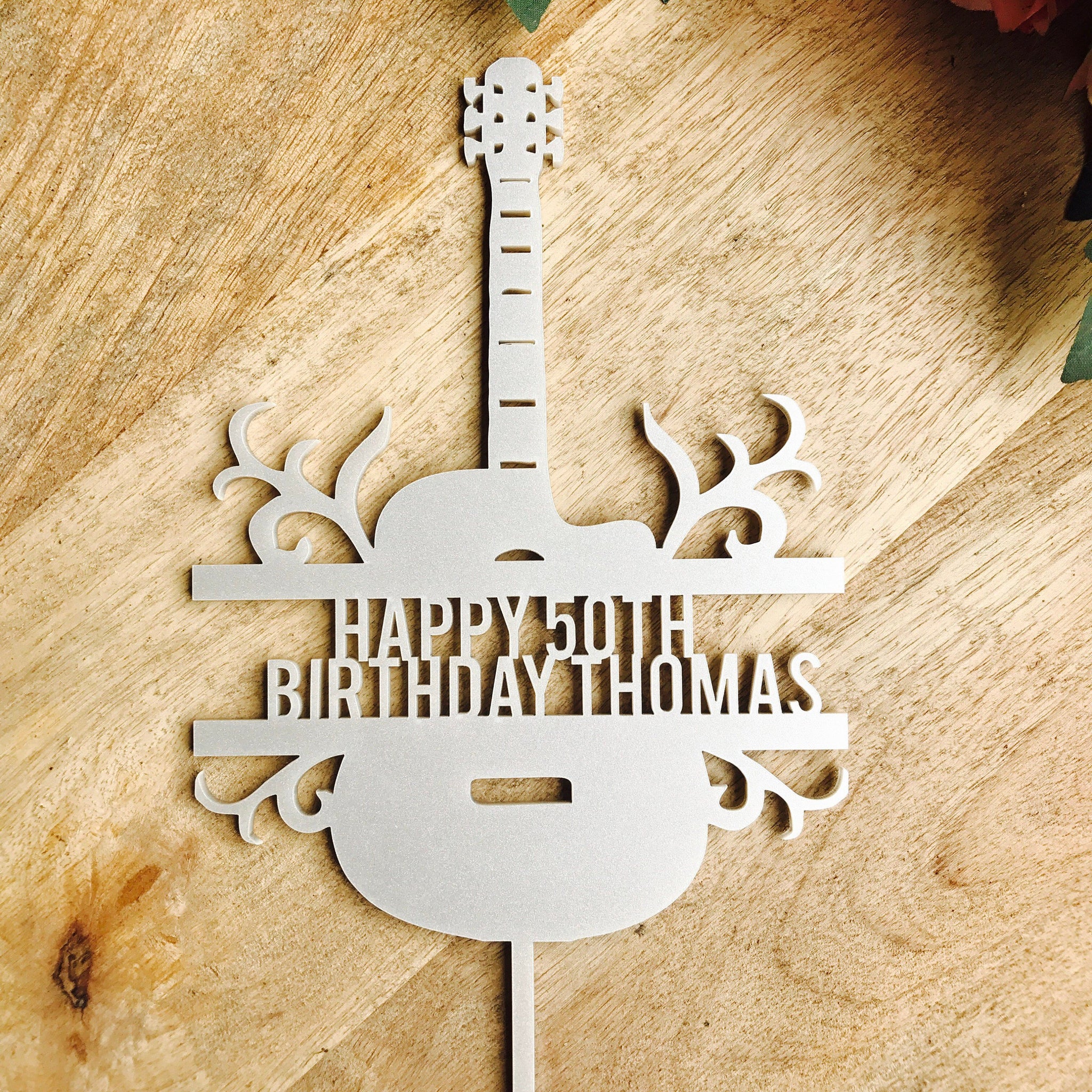 Guitar Birthday Cake With Name