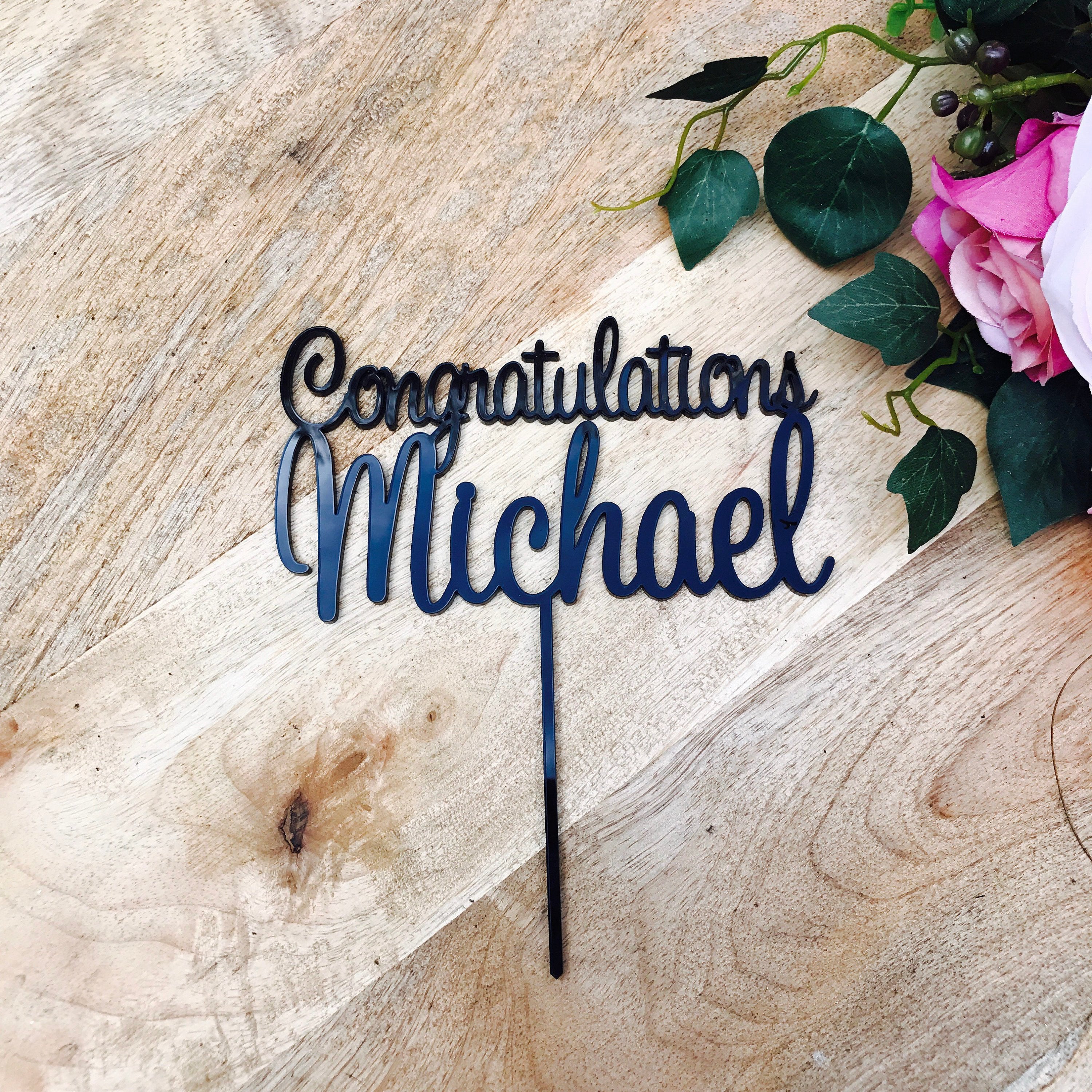 Congratulations with Pic Personalised Cake topper | Wonderwheel Store